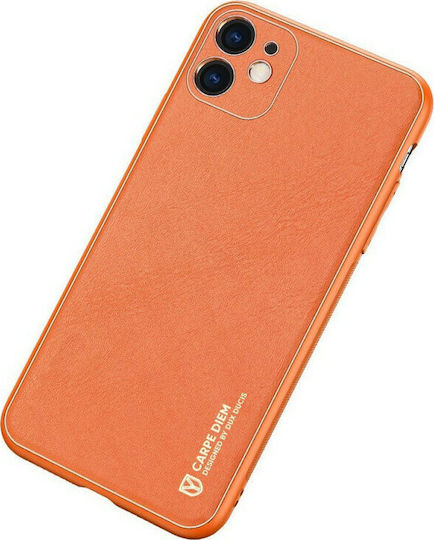 Dux Ducis Yolo Elegant Back Cover Piele artificială Portocaliu (iPhone 12 mini)