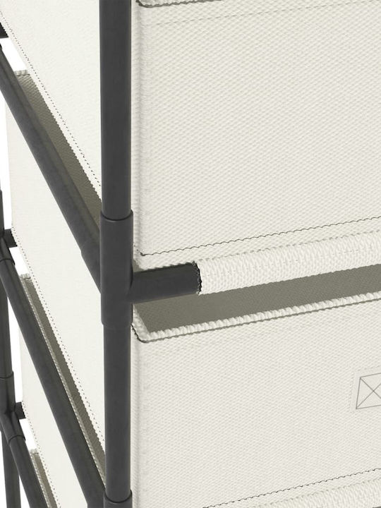 Storage Shelf Unit Made of Metal and Fabric with 4 Drawers M45xW38xH80cm