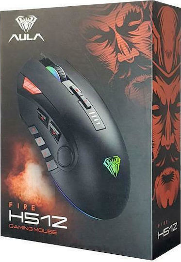 Aula Fire H512 RGB Gaming Ποντίκι 5000 DPI Μαύρο