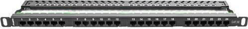 Lanberg Patch Panel for Rack 1U 19" with 24 Ports Black