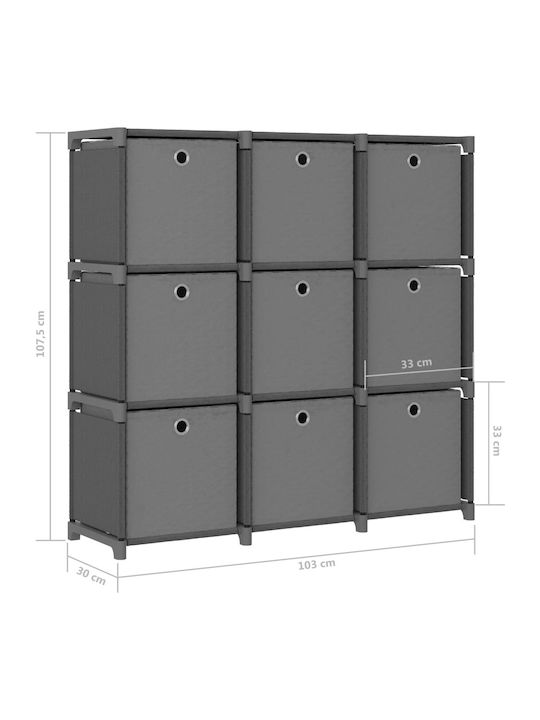 Βιβλιοθήκη Γκρι 103x30x107.5εκ.
