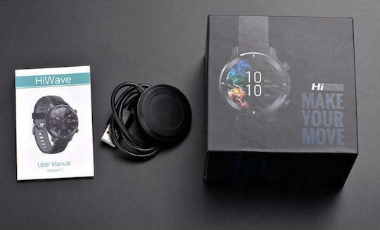 HiFuture HiWave Aluminium Smartwatch mit Pulsmesser (Schwarz)