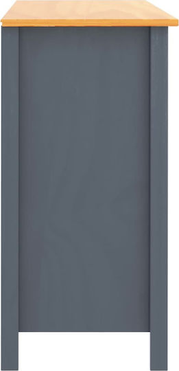 Hill Chest of Drawers of Solid Wood with 5 Drawers Grey 79x40x80cm