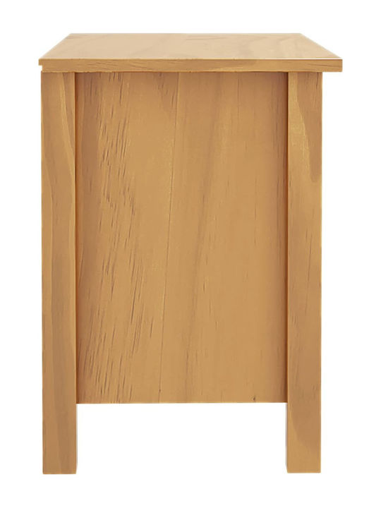 Κομοδίνο Ξύλινο Καφέ 46x35x49.5cm