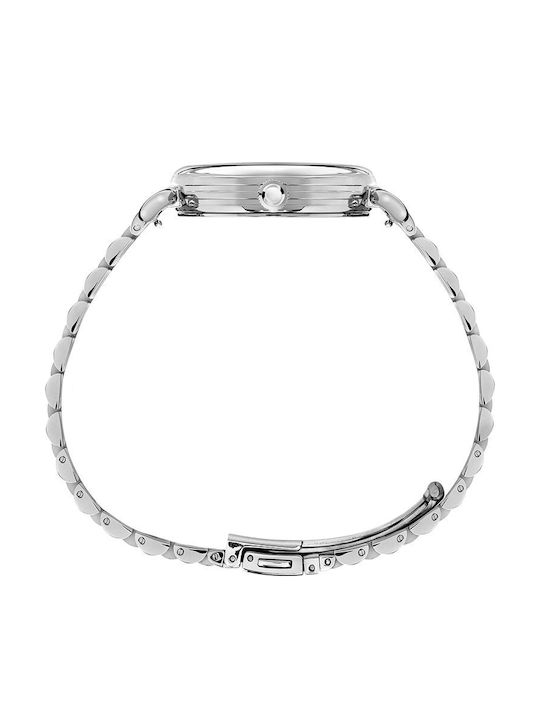 Timex Γυναικείο Ρολόι 33mm Μπαταρίας με Ασημί Μεταλλικό Μπρασελέ