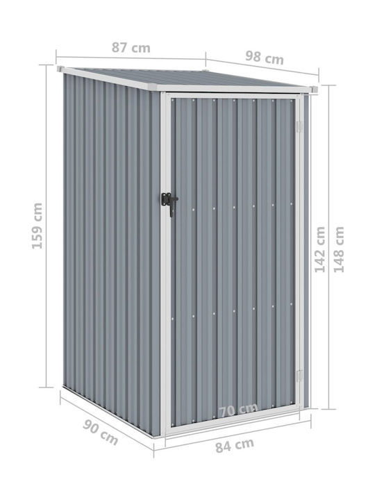 Metallic Garden Warehouse Galvanized Grey L0.87xW0.98xH1.59m