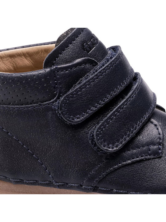 Botine Ghete Copii din Piele cu Velcro Albastru