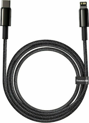 Baseus Tungsten Gold Braided USB-C to Lightning Cable 20W Μαύρο 2m (CATLWJ-A01)