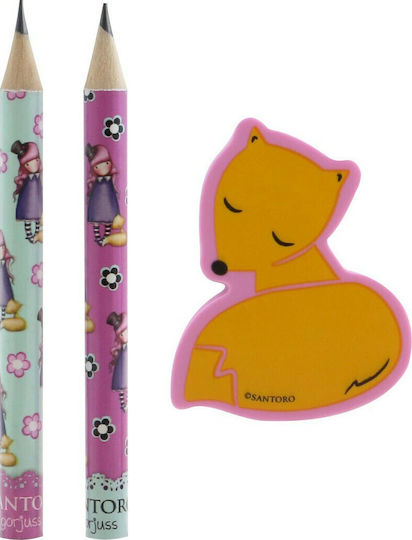Santoro Gorjuss The Dreamer Kids Stationery Set with Pencil, Eraser and Notepad 4pcs