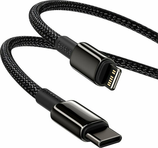 Baseus Tungsten Gold Braided USB-C to Lightning Cable 20W Μαύρο 1m (CATLWJ-01)