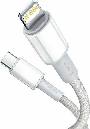 Baseus High Density Braided USB-C to Lightning Cable 20W Λευκό 1m (CATLGD-02)