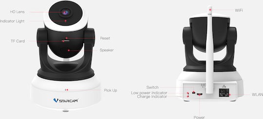 Vstarcam CS24B IP Камера за наблюдение Wi-Fi Full HD 1080p с Двупосочна Комуникация и Обектив 4мм