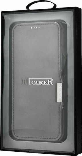 iCarer Curved Edge Genuine Leather Buchen Sie Leder / Synthetisches Leder Schwarz (iPhone 12 Pro Max)