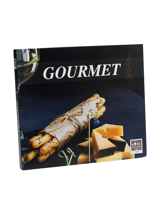 HFA Wooden Cheese Serving Platter with Knives & Fork 25x17cm 4pcs