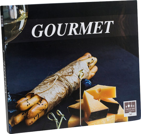 HFA Wooden Cheese Serving Platter with Knives & Fork 25x17cm 4pcs