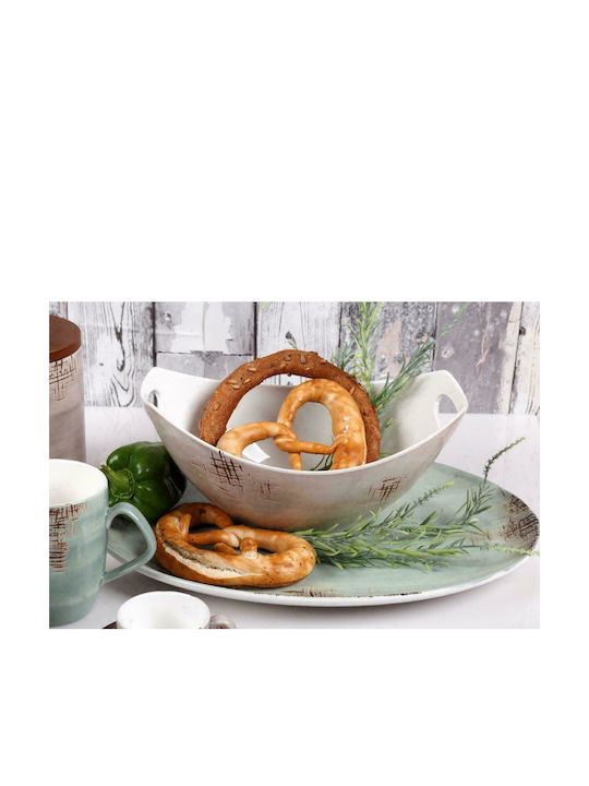 Cryspo Trio Country Serving Platter Oval made of Porcelain Green 38x38cm