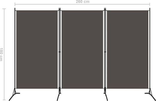 vidaXL Dekorativer Raumteiler Metall mit 3 Paneelen 260x180cm