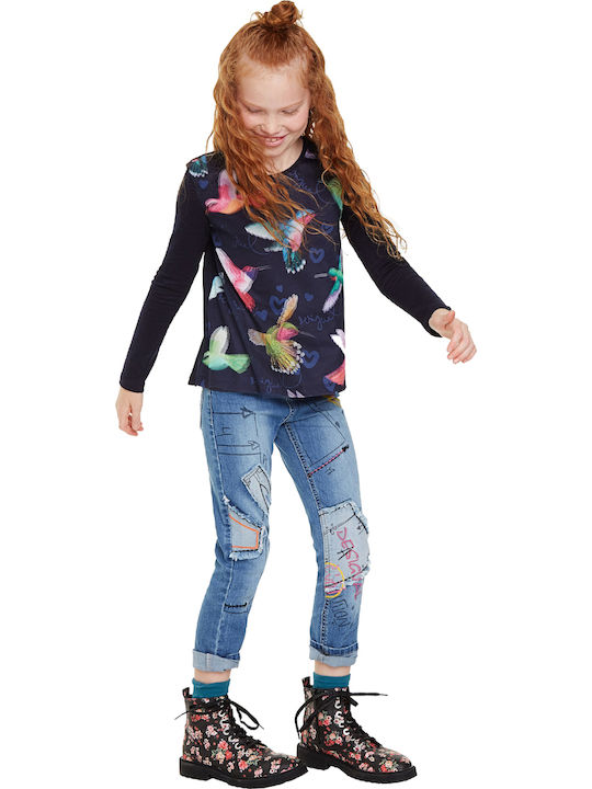 Desigual Kinderhemd Langarm Marineblau