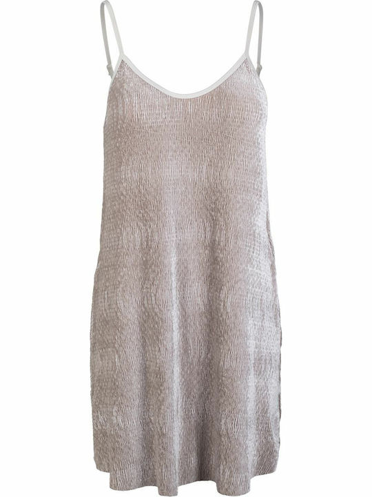 Summer Mini Slip Dress Beige