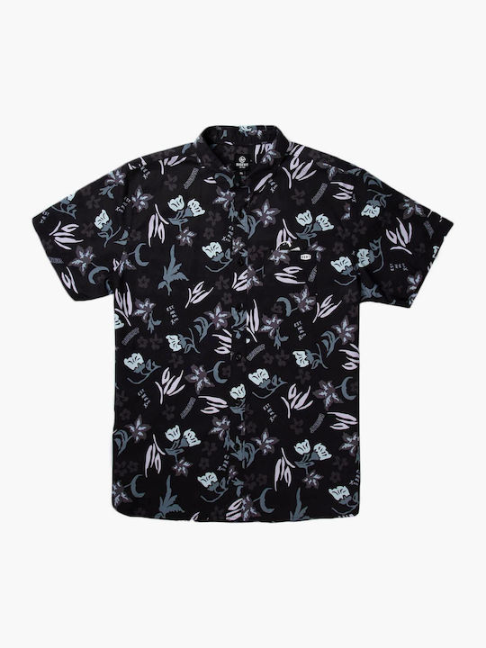 Short-sleeved Cotton Shirt Black