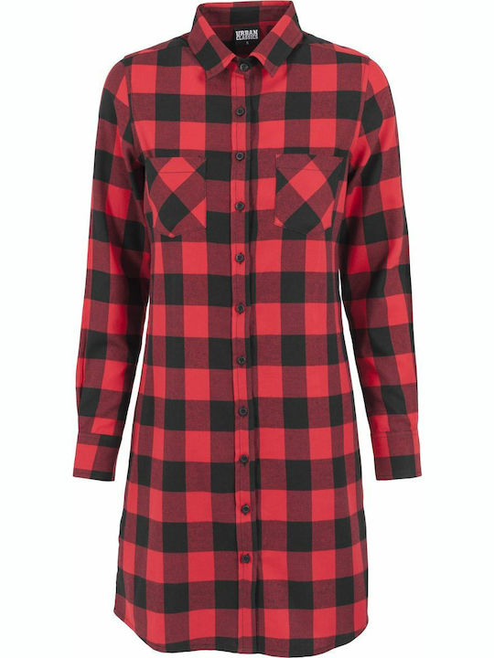 Midi Σεμιζιέ Φόρεμα Black/Red