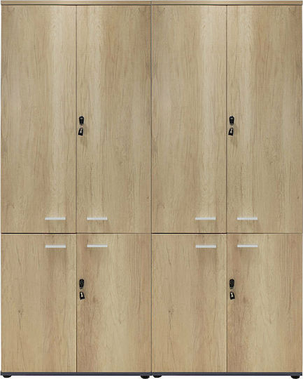 Lotus Office Storage Chipboard Closet with Lock Φυσικό / Ανθρακί L160xW40xH200cm Lotus Office Storage Chipboard Closet with Lock Φυσικό / Ανθρακί L160xW40xH200cm