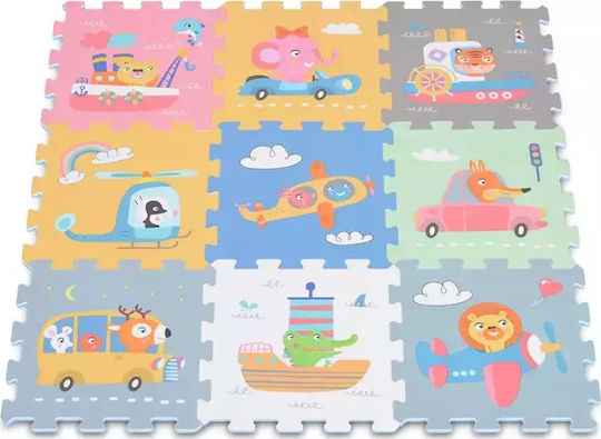 Moni Interactive Floor Puzzle Transportation 3087 with Animals 9 Pieces