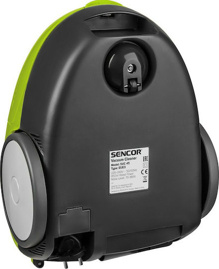 Sencor SVC 45GR-EUE3 Ηλεκτρική Σκούπα 850W με Σακούλα 1.5lt Πράσινη