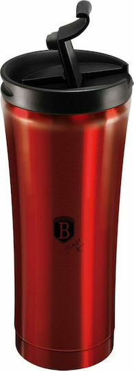 Berlinger Haus Steel Coffee Mug Glass Thermos Stainless Steel 500ml Burgundy with Mouthpiece
