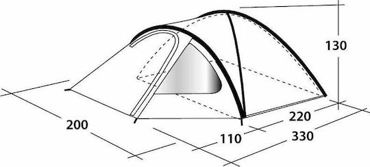 Outwell Cloud 3 Camping Tent Mountaineering Blue with Double Cloth 4 Seasons for 3 People Waterproof 3000mm 330x200x130cm