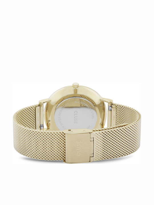 Cluse La Boheme Mesh Γυναικείο Ρολόι 38mm Μπαταρίας με Ροζ Χρυσό Μεταλλικό Μπρασελέ