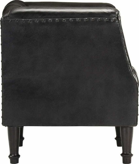 din Piele Naturală Negru 60x57x64cm