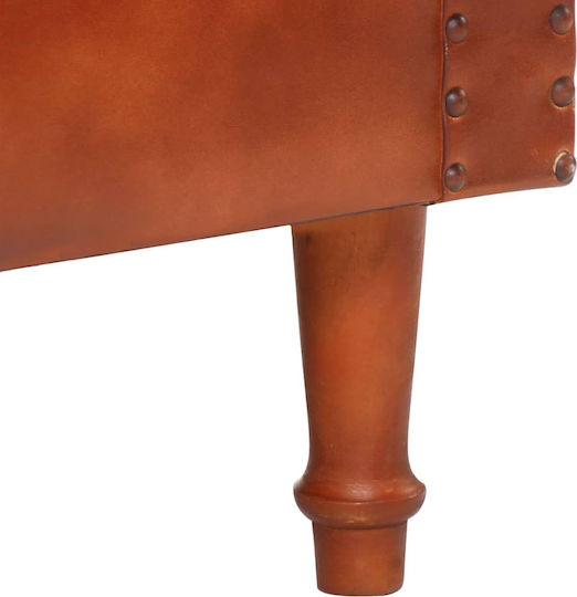 Sessel aus echtem Leder Braun 60x57x64cm