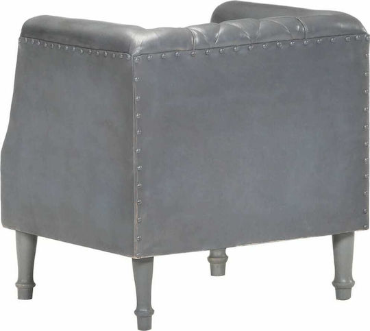 Sessel aus echtem Leder Grey 60x57x64cm