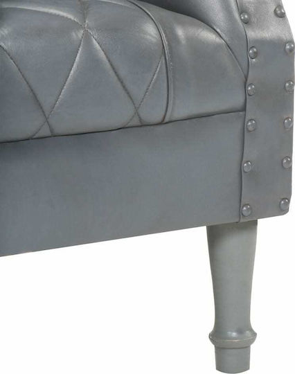 Sessel aus echtem Leder Grey 60x57x64cm