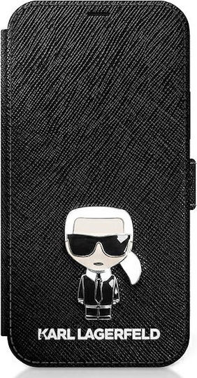 Karl Lagerfeld Iconic Book Synthetic Leather Black (iPhone 12 / 12 Pro) KLFLBKP12MIKMSBK