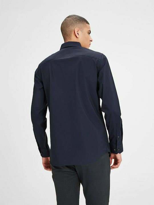 Jack & Jones Men's Shirt Long Sleeve Navy Blue