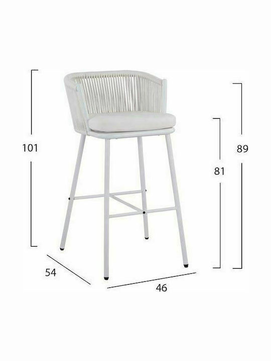 Scaun Metalic Bar Alb 46x54x101cm Scaun Metalic Bar Alb 46x54x101cm