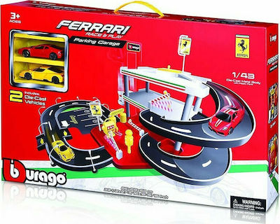 Bburago Race Play Parking Garage with 2 Cars Pistă 1:43 pentru 3++ Ani 18-31204