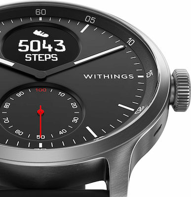 Withings ScanWatch Hybrid Oțel inoxidabil 42mm Rezistent la apă cu pulsometru (Negru)