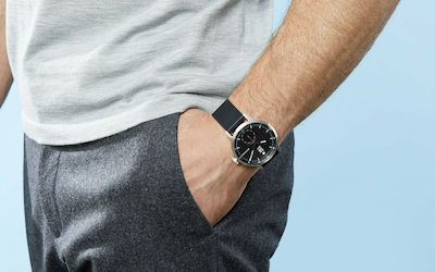 Withings ScanWatch Hybrid Oțel inoxidabil 42mm Rezistent la apă cu pulsometru (Negru)