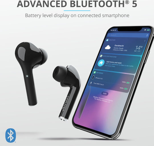 Trust Nika Touch In-ear Bluetooth Handsfree Earphones with Charging Case Black