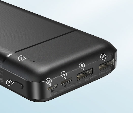 Remax RPP-166 Power Bank 20000mAh cu 2 Porturi USB-A Negru