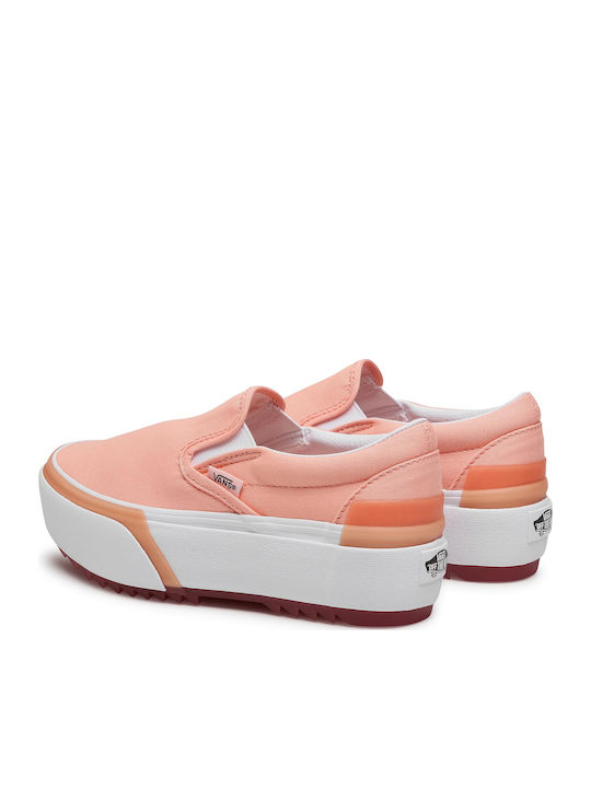 Pastel Classic Stacked Women's Canvas Slip-Ons Peach Pearl/True White