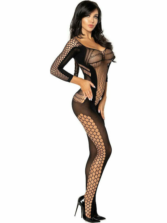 Beauty Night Lucelia Sexy Bodystockings mit offenem Schritt Schwarz