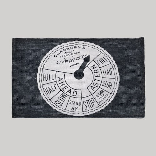 Down Town Home Cotton Bath Mat Indigo Compass 60-0100 Navy 60x90cm