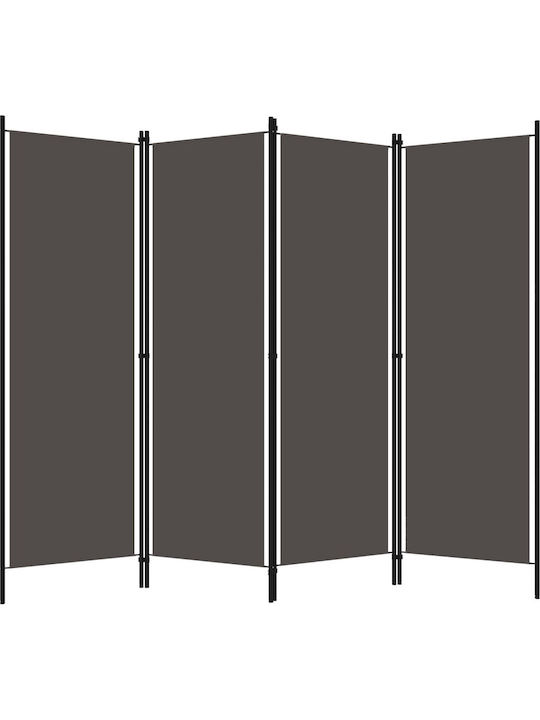 vidaXL Decorative Room Divider Metal with 4 Panels 200x180cm