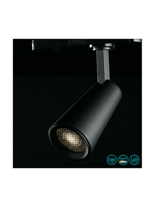 Fan Europe Intec Μονό LED Φυσικό Λευκό Σποτ σε Μαύρο Χρώμα