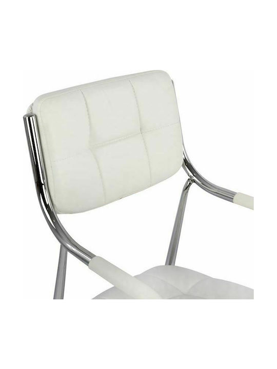 Visitor Chair with Arms Λευκή 52x56x87cm
