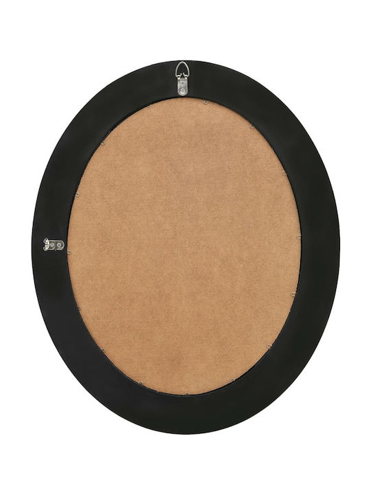 vidaXL Μπαρόκ Στιλ Wall Mirror with Black Wooden Frame Diameter 50cm 1pcs